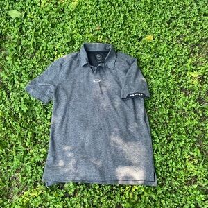 Oakley Men's Aero Ellipse Polo Golf Shirt Gray, Size Large